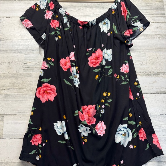 Old Navy Off Shoulder Floral Tropical Summer Dress Sundress Womens XXL New! - Picture 5 of 7